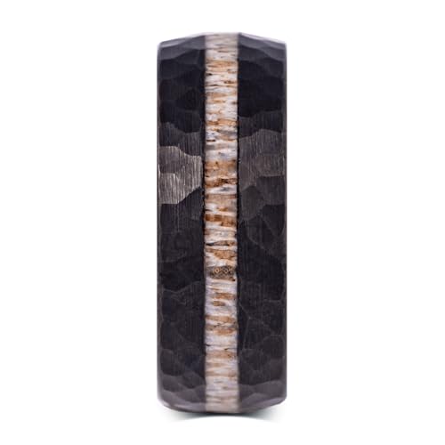 Manly Bands: Men's Antler Wedding Bands and Rings - Made With Real Deer Antlers - Designed for Hunters and Wilderness Enthusiasts2