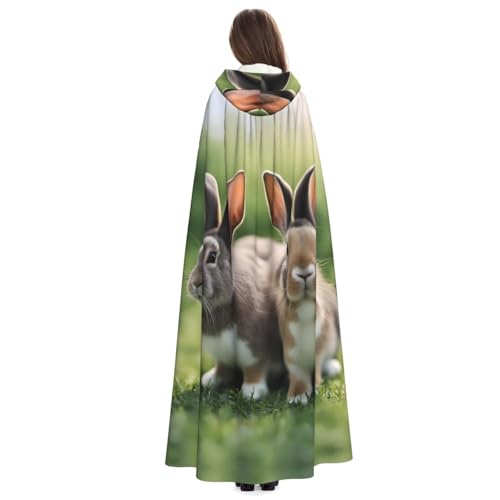 Cape à capuche motif lapins ample résistant pour festival - 4