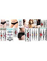 Bestmall5 sheets Waist arm leg belly Temporary Tattoo & Tatoo Waterproof Sticker Body Art