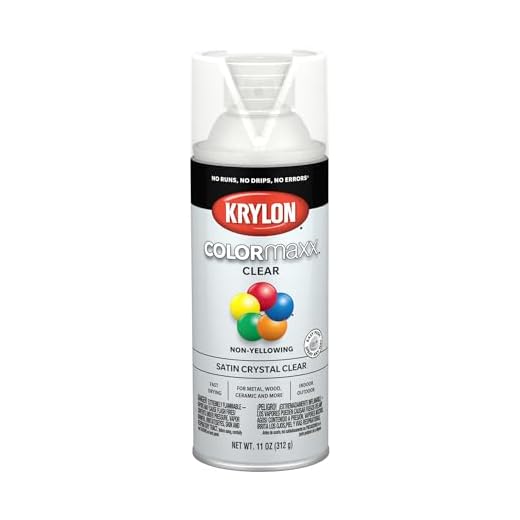 Krylon K05562007 COLORmaxx Acrylic Clear Finish for Indoor/Outdoor Use, Satin Crystal Clear , 11 Ounce (Pack of 1)