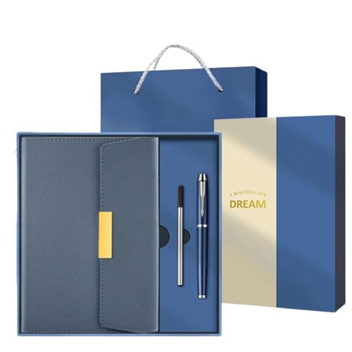 Image of CAVALO - Be Unique Diary Gift Set with Pen | Premium Notebook with Pen & Extra Refill | 6 x 8 Inch, 240 Lined Pages, Undated | Ideal for Corporate Gifting, Office Use, Diwali & New Year Presents (Navy Line Diary Gift Set)