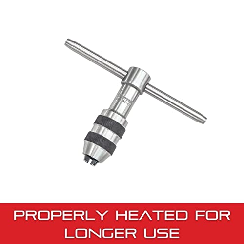 Starrett T-Handle Tap Wrench - Ideal For Holding Taps, Drills, Reamers And Small Tools - 1/4-1/2" Capacity Tap Size, 3-1/2" Body Length, 3/16-5/16" Square Shank - 93C #TOP2