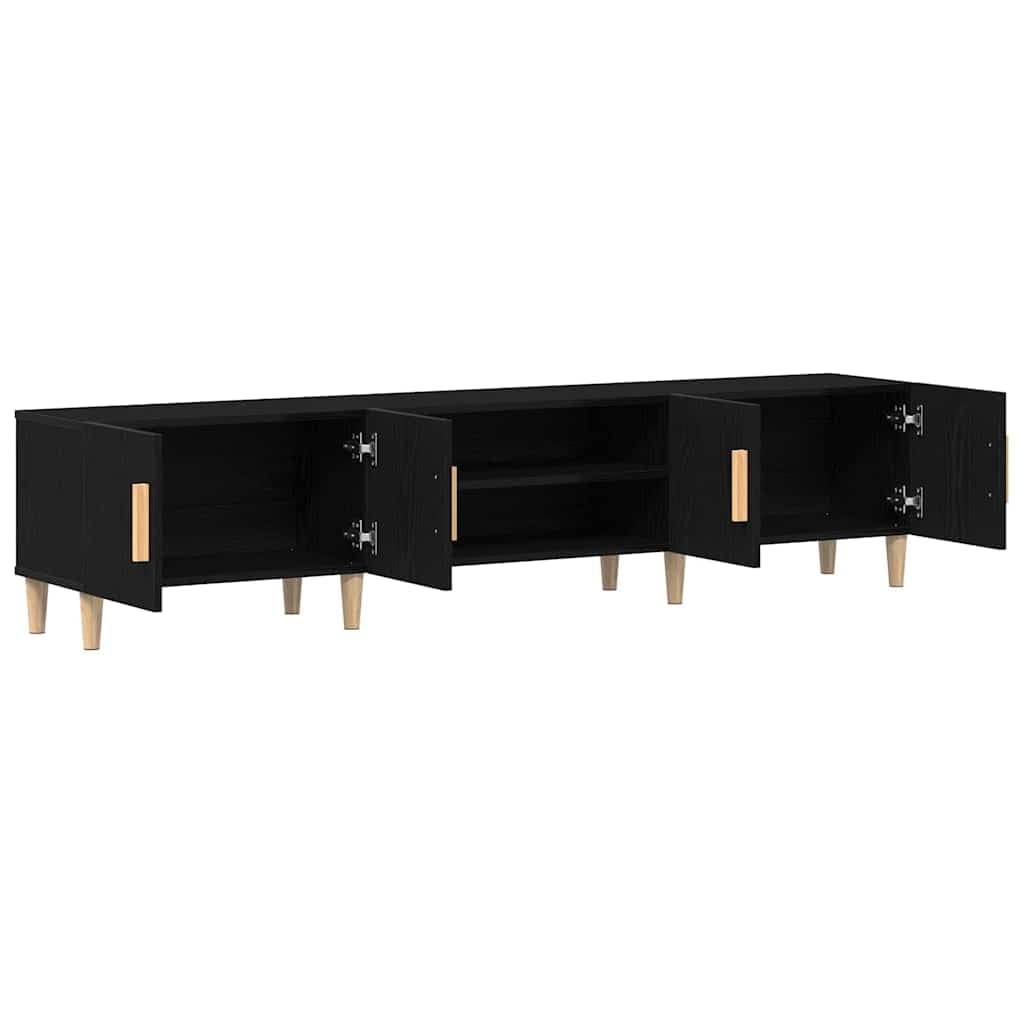 vidaXL Gabinete de TV Roble Negro 180 x 31,5 x 40 cm, Mueble Moderno para TV Rectangular, Consola Multimedia, Estante de almacenaje, Decorativo para tu hogar
