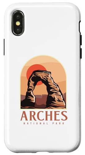 Utah Vintage Retro Hiking Camping Arches National Park �X�}�z�P�[�X iPhone X/XS �p