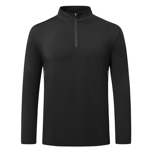 YOUTHUP Men's Long Sleeve 1/4 Zip Up Quick Dry UV Sun Protection Shirt Rash Guard Running T-Shirts Athletic Outdoor (XS-XL)2