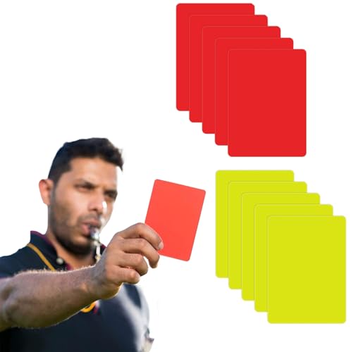 Sndperiexam 10pcs Red Yellow Referee Card Set Sports Soccer Referee Warning Cards for Football Soccer Coach and Referee Gear