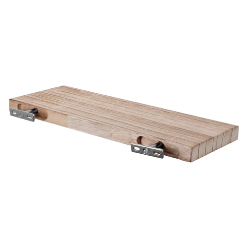 Étagère murale flottante en bois rustique avec support solide marron clair - 2