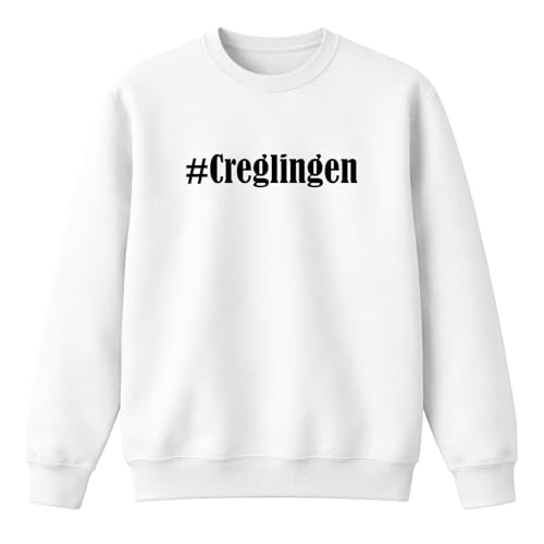 Sweat-shirt Hashtag #Creglingen enfant blanc taille 116 avec impression de qualité