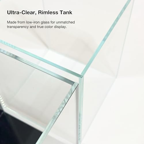 Nano-Aquarium-Set, kleines Betta-Fisch-Aquarium, 2,2 Liter, randloses Glas-Fischbecken mit Filter, Licht und Aquascaping-Dekorationen (transparent, komplett) – Bild 4