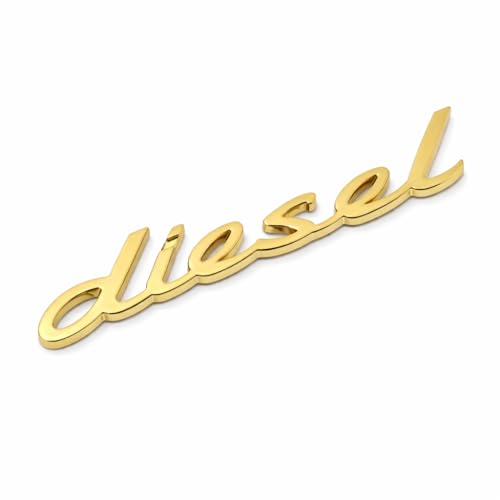 Image of VRT 3D Chrome Emblem Automotive Car, Bike Badges Logo Self Adhesive Sticker (Diesel, Gold)