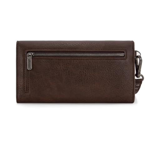 Image of Montana West X Wrangler Women's Wallets Large Wristlet for Woman Ladies Female Trifold Cash Wallet with Wrist Strap and Rfid Lining