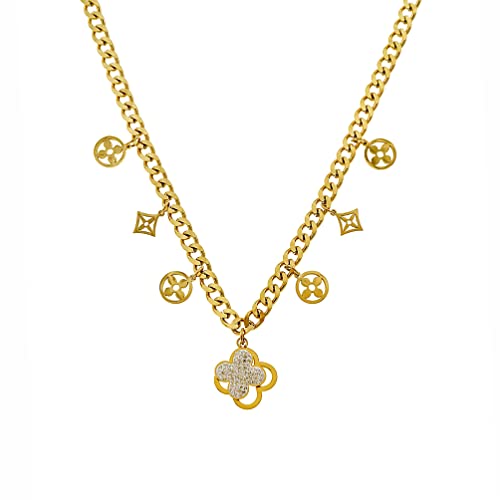 BreakNow GmbH Lucky Halskette - Hillsjewellery - Edelstahl - 100% wasserfest (Gold)