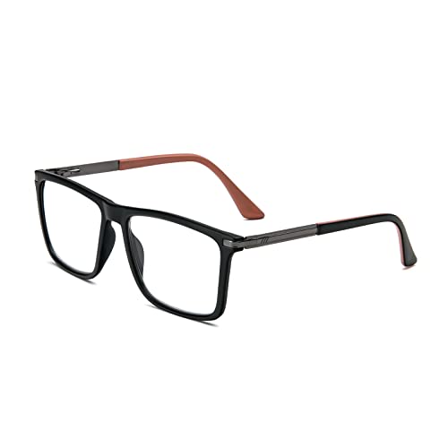 KoKoBin Reading Glasses Anti-Blue Light for Men and Women Blue Light Filter Computer Reading Aid Spring Hinge Metal Full Screen Glasses (Orange