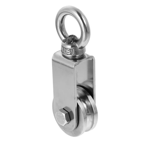 CHILDWEET Polea De Carga De Acero Inoxidable 1 PC Resistente Al Desgaste Polea Con Anillo Para Tendedero Ideal Para Cables De Acero y De Elevación