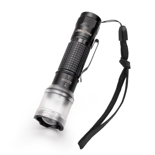 HAUTMEC Zoomable EDC Pocket Flashlight, 700 Lumens LED Rechargeable Flashlights with Adjustable Beam, 4 Modes, IPX4 Waterproof for Camping, Hiking, Outdoor Emergency