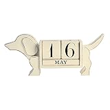 NIKKY HOME 2022 Vintage Wood Month Date Blocks Large Perpetual Calendar Desk Accessory, Shabby Chic