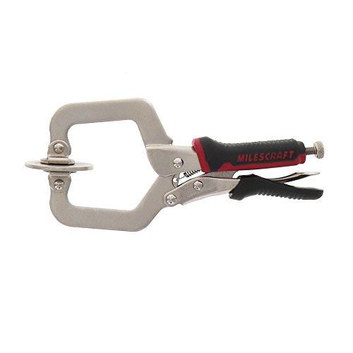Milescraft 4000 2in Face Clamp – Heavy Duty, Locking, C-Clamp with Adjustable Swivel Pads, for Pocket Hole Joinery, Wood Projects, Welding and More