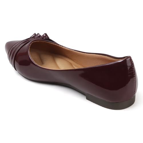 Image of Sukun Womens Sukun Fbl 3l Women's Bellies Flats Lightweight, Comfortable Slip-on Pointed Toe Shoes Ballet Flat