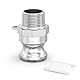 ERGAOBOY 1 Stück Typ F Camlock Armaturen, 1/2 BSP 304 Edelstahl Cam und Groove Schlauchverschraubung für Wasser Kraftstoff Luft