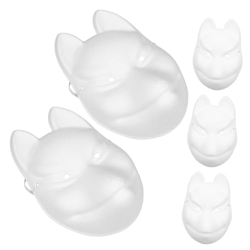 Toddmomy 5pcs Unfinished Paper Mask Blank Animal Masks for Boys and Girls for Halloween Birthday Parties Masquerades and Creative Activities