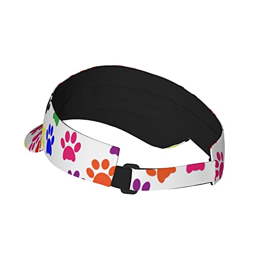 Colorful Paw Prints Sports Sun Visor Hats Twill Ball Adjustable Sun Caps For Men Women #TOP3