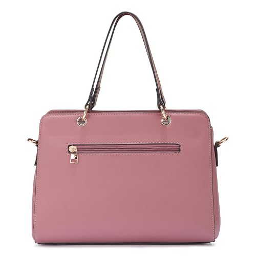 Image of HAWKWOOD Women's Premium PU Leather Structured Handheld Bag with Adjustable Shoulder Strap | Multi-Compartment Office & Casual Tote | Elegant Top Handle Purse for Daily Use