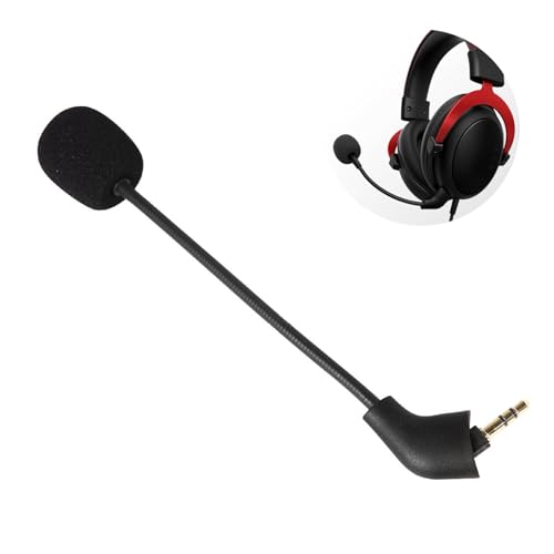 Micrófono de Repuesto de 3.5 mm para Kingston Hyperx Cloud Alpha Cloud/Hyper X Cloud 2/Hyperx Cloud 3/Logitech/Cloud Core/Cloud Pro/Cloud X Microphone con Cancelación de Ruido, Noir
