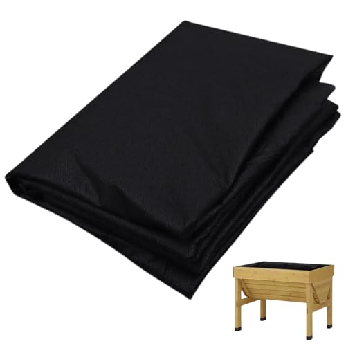 Wshxjzyay 63*114 inch Raised Garden Bed Liner,Non Woven Fabric Liner for Large Veg Trough,Keeps Soil Contained and Water Drained