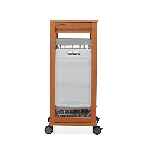 Carrito de cocina Foppapedretti, verdurero de madera de nogal con ruedas estables 4