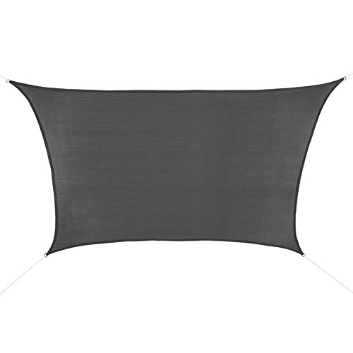 BB Sport Sonnensegel 3m / 4m x 2m Granit Trapez HDPE Sonnenschutz Windschutz Schattenspender UV Schutz Garten Terrasse Camping