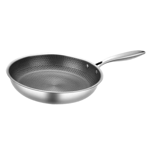 Wok de acero inoxidable con diseño de panal y mango ergonómico miniatura 2