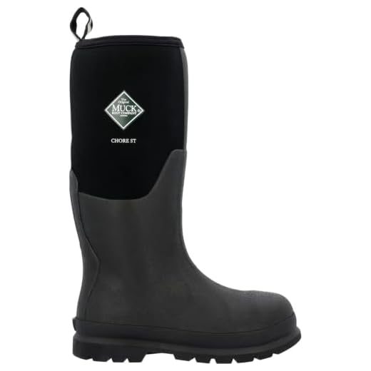 MUCK Chore Classic Men's Steel Toe Boot, Black, Size 9(M)