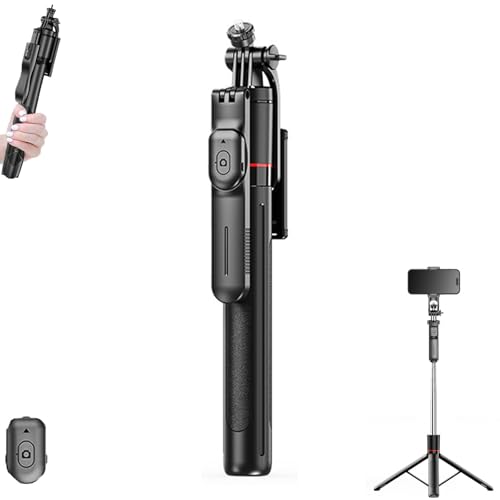 Gimbal Stabilizer - Master Every Move, 2-in-1 Tripod & Selfie Stick with 360° Anti-Shake & Bluetooth Remote, Foldable, for iPhone Camera & Smartphone, for Video Recording (Standard Edition)