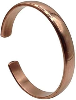 سوار الطاقة الاصلي كلاسيكي بسيط وناعم للرجال والنساء مغناطيسي مصنوع من النحاس الاحمر النقي الحجم السميك و وزن ثقيل