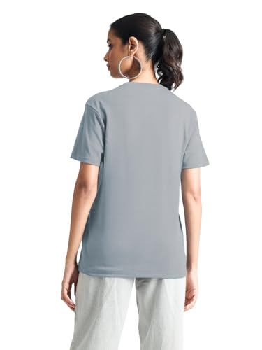 Image of LEOTUDE Women's Boyfriend-Loose Fit Round Neck Half Sleeve Cottonblend Combo Women Tshirt Pack of 2 (Color Black)