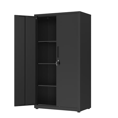 LAND·VO 4層ロック可能ファイリングキャビネット、テクスチャードブラック 66LGSC14B01