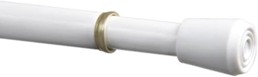 Graber 7/16-Inch Round Spring Tension Rod 18 to 28-Inch Adjustable Width - White