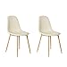 Lola Home Lot de 2 chaises de Salle à Manger rembourrées en Tissu Blanc cassé et métal 47x51x81 cm