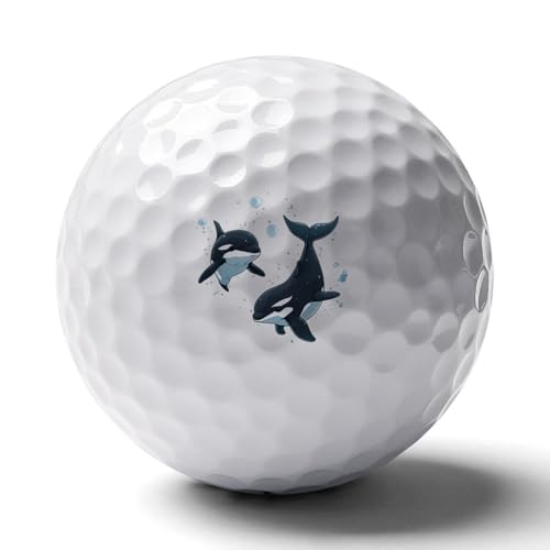 Orca Killer Whales Custom Golf Ball Soft Practice Golf Balls Performance Distance and Speed for Indoor Outdoor