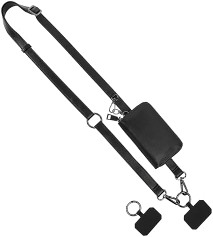 Phone Lanyard with Wallet Strap Crossbody Clip and Go Strap for Phone with Wallet Crossbody Vegan Leather