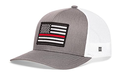 Image of HAKA American Flag Trucker Hat - USA Flag Mesh Snapback Cap for Men, Women & Golf, Patriotic Baseball Dad Hat