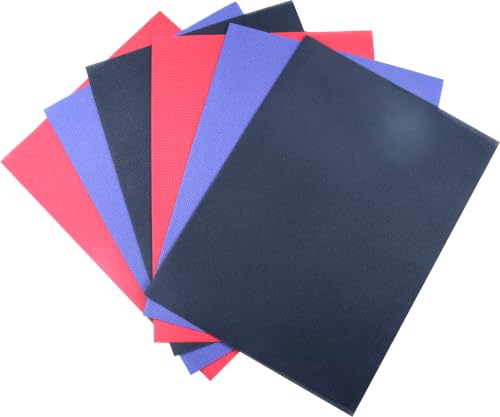 Image of KCS 4 /6 pc of 12 inch x 18 inch(30cmx45cm) 16CT Counted Cotton Aida Cloth Cross Stitch Fabric (6 pc,Red+Royal Blue+Black)