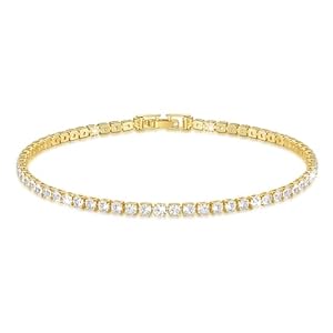 Ankle Bracelets for Women 14K Gold Anklets Waterproof Tennis Chain Beach Anklets Women’s Gold Jewelry 2.5 mm Toggle Latch 9, 10, 11 in