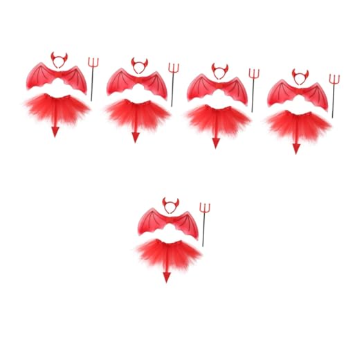 Kit de jupes de cosplay rouge pour fête Halloween et jeux d'enfants