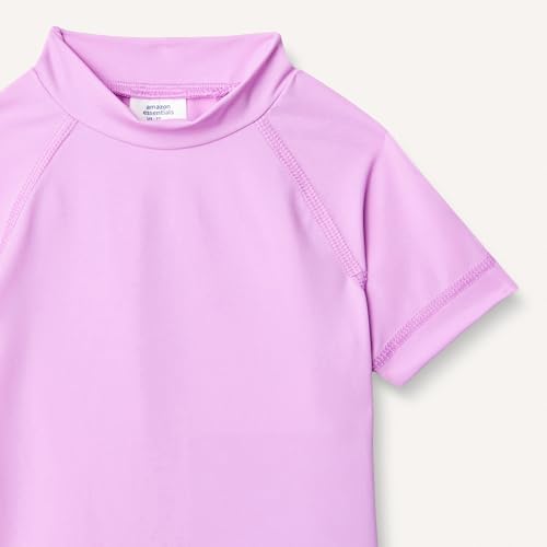 Image of Amazon Essentials Girls and Toddlers' Short Sleeve Slim Fit High-Neck Rashguard T-Shirt
