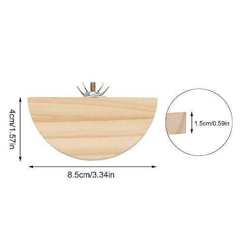 Image of 2 Pieces Bird Perch Platform Wooden Stand Toy for Small Bird Parrot Parakeet Cockatiel Budgie Lovebirds Conures Finches Rat Cage Accessories (Semicircle)