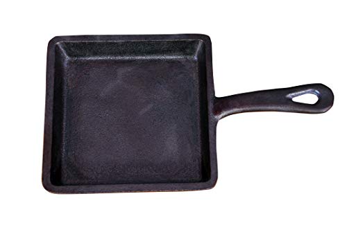 Rock Tawa Square Frying PAN 5.50 in Pre-Seasoned Cast Iron Skillet