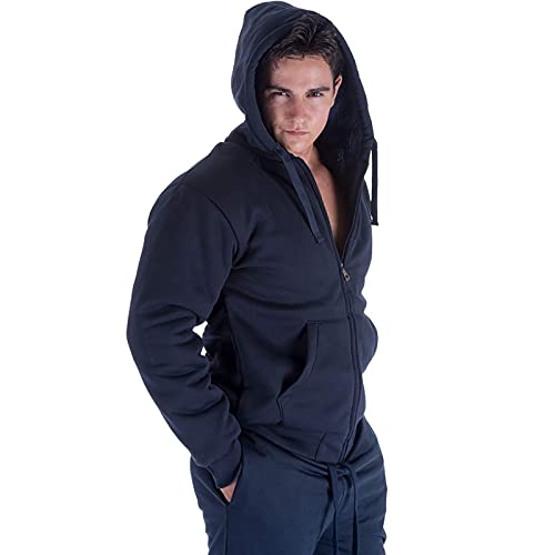 Facitisu Men's Winter Hoodies Jackets Hooed Fleece Sweatshirt Wool Warm Thick Zipper Coats Big And Tall S-5Xl Navy Small #TOP2
