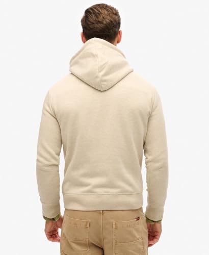 Superdry Herren Lässiges Vintage Logo Heritage Hoodie Pelikanbeige Meliert XL – Ansicht 4