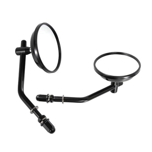 Espejos de motocicletas Sportster XL883 con amplio campo visual y soporte de aluminio negro